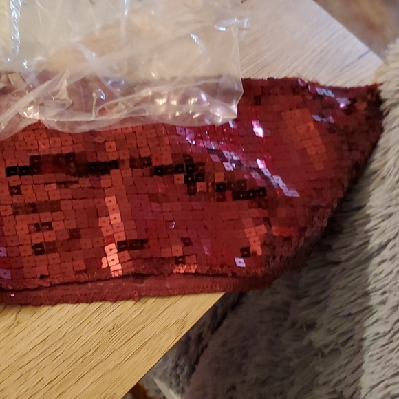 Sequin scarf gorgeous / ruby - Picture 4 of 5